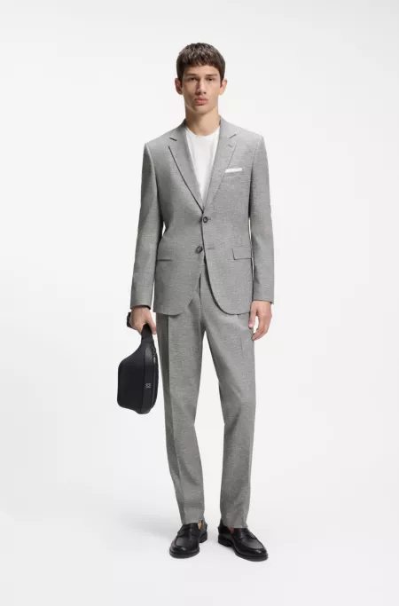 Extra-slim-fit jacket in performance sharkskin