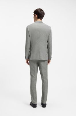 Extra-slim-fit jacket in performance sharkskin, Dark Grey