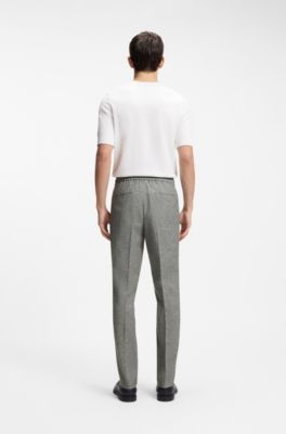 Slim-fit trousers in performance sharkskin, Dark Grey
