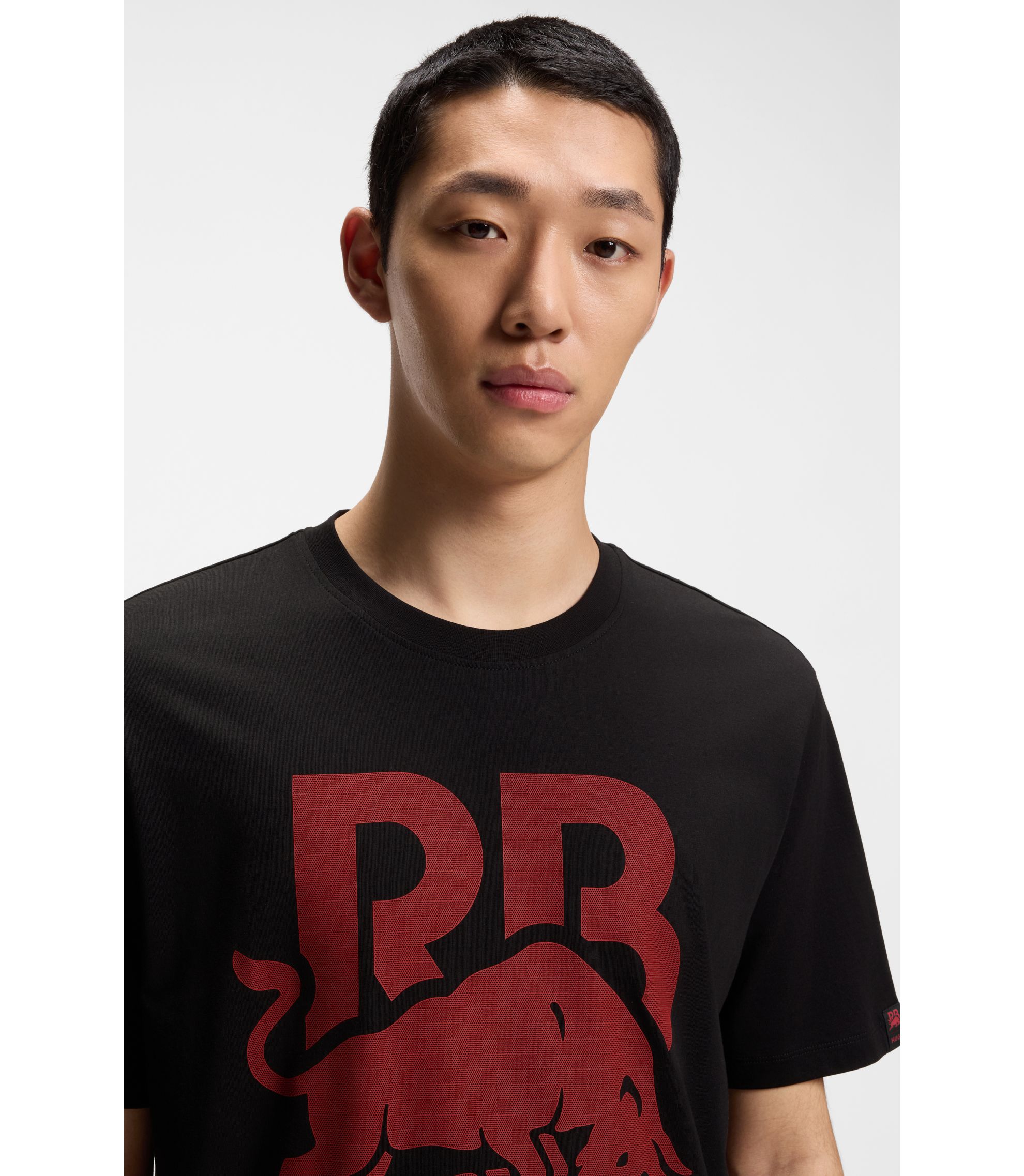 市*織様 HUGO Red Bull Racing TシャツLサイズ HUGO - HUGO x RB cotton T-shirt with bull motif - Black