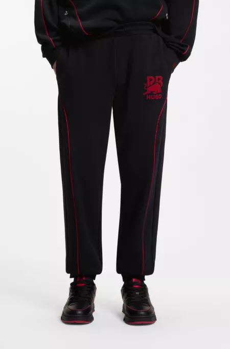 HUGO x RB stretch-cotton sweatpants with bull motif