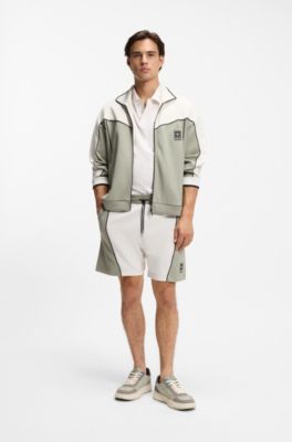 Polo slim fit en interlock flameado, Blanco