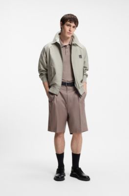 Slub-interlock polo shirt in a slim fit, Light Brown