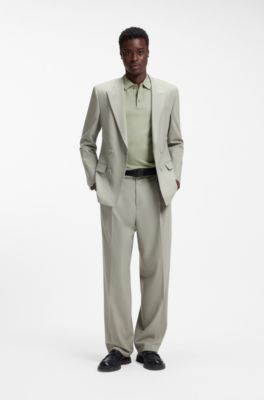 Slub-interlock polo shirt in a slim fit, Light Green