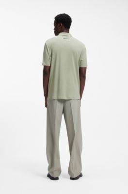 Slub-interlock polo shirt in a slim fit, Light Green