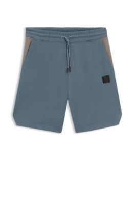 HUGO x RB cotton-terry shorts with bull motif, Dark Grey