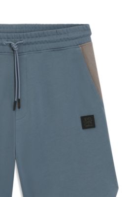 HUGO x RB cotton-terry shorts with bull motif, Dark Grey