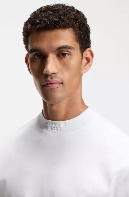 Porsche x BOSS relaxed-fit T-shirt with logo collar