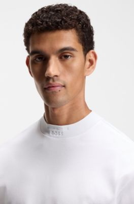 Porsche x BOSS relaxed-fit T-shirt with logo collar, White