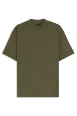 Porsche x BOSS relaxed-fit T-shirt with logo collar, Light Green