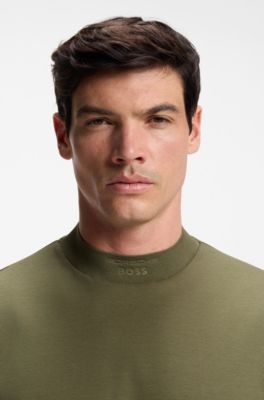 Porsche x BOSS relaxed-fit T-shirt with logo collar, Light Green