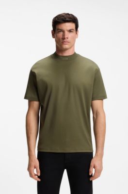 Porsche x BOSS relaxed-fit T-shirt with logo collar, Light Green