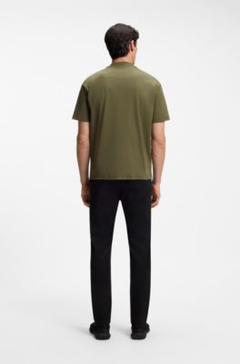 Porsche x BOSS relaxed-fit T-shirt with logo collar, Light Green