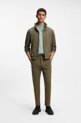 Porsche x BOSS relaxed-fit T-shirt with logo collar, Light Green