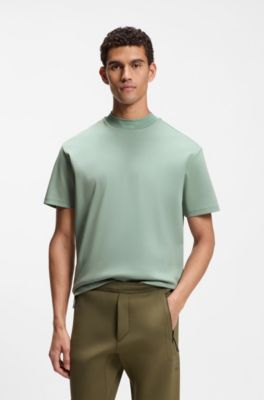 Porsche x BOSS relaxed-fit T-shirt with logo collar, Light Green