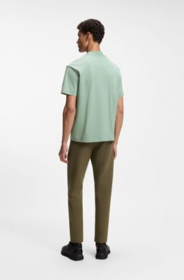 Porsche x BOSS relaxed-fit T-shirt with logo collar, Light Green