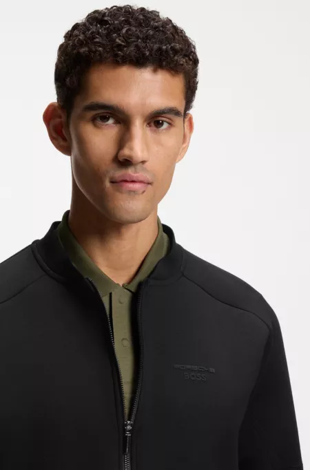Porsche x BOSS zipper-up sweatshirt with embossed artwork