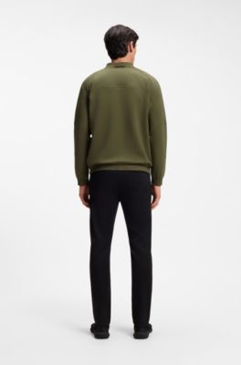 Porsche x BOSS zipper-up sweatshirt with embossed artwork, Light Green