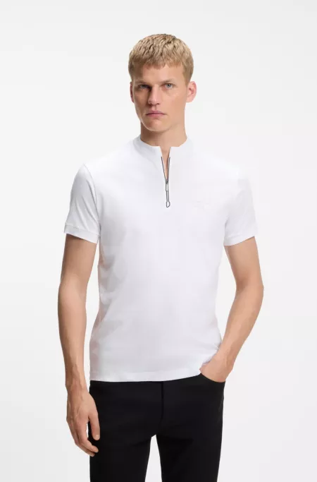 Porsche x BOSS zipper-neck polo shirt in cotton