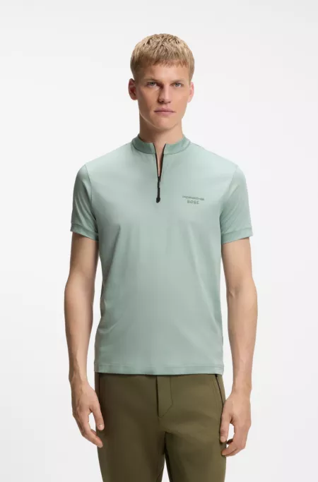 Porsche x BOSS zipper-neck polo shirt in cotton
