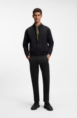 Porsche x BOSS track pants with tonal reflective branding, Black