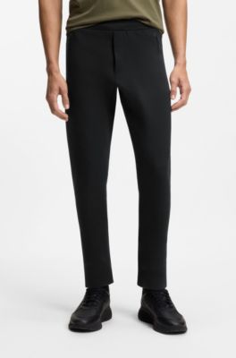 Porsche x BOSS track pants with tonal reflective branding, Black