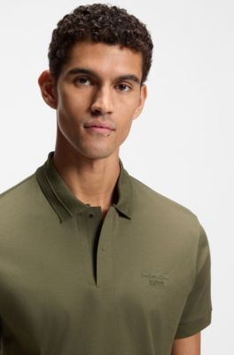 Porsche x BOSS polo shirt in mercerized cotton, Light Green