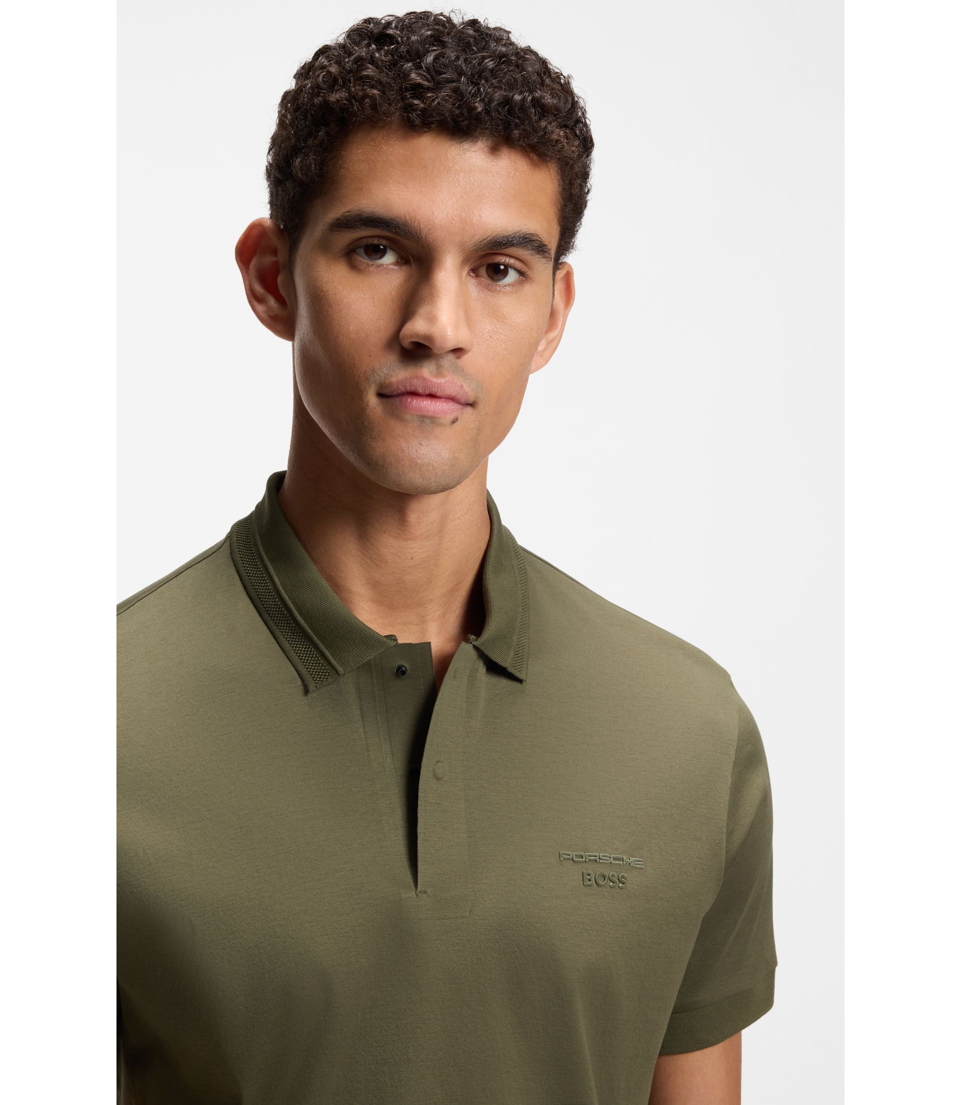 BOSS - Porsche x BOSS polo shirt in mercerized cotton - Light Green