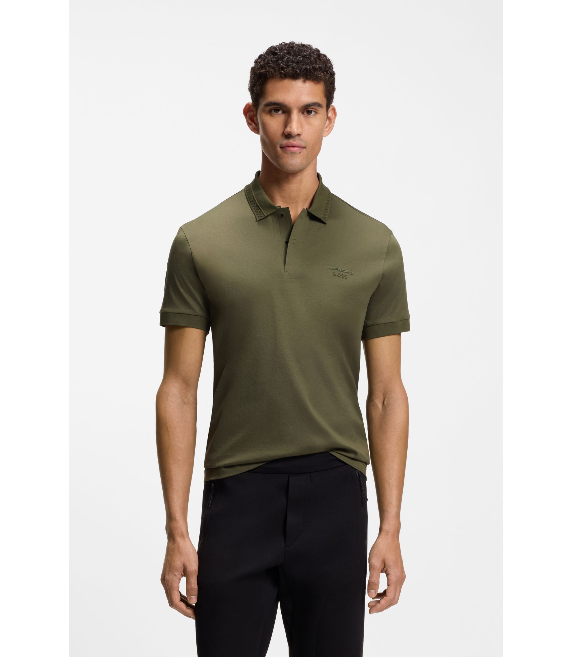 BOSS - Porsche x BOSS polo shirt in mercerized cotton - Light Green