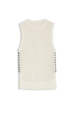 Mesh-structure top in cotton, White