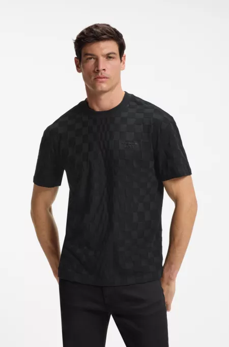Porsche x BOSS relaxed-fit T-shirt in cotton jacquard