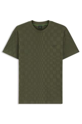 Porsche x BOSS relaxed-fit T-shirt in cotton jacquard, Light Green