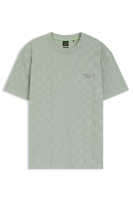 Porsche x BOSS relaxed-fit T-shirt in cotton jacquard, Light Green
