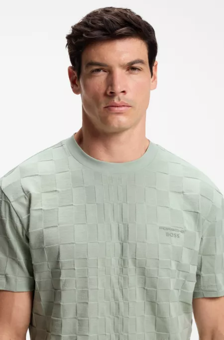 Porsche x BOSS relaxed-fit T-shirt in cotton jacquard