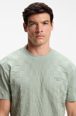 Porsche x BOSS relaxed-fit T-shirt in cotton jacquard, Light Green