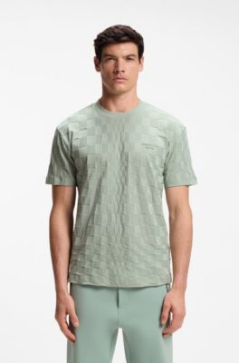 Porsche x BOSS relaxed-fit T-shirt in cotton jacquard, Light Green