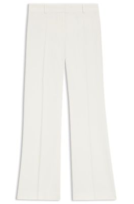 Pantalones regular fit con bajos acampanados, Blanco