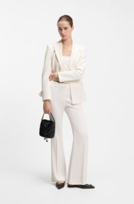 Pantalon Regular &agrave; coupe &eacute;vas&eacute;e, Blanc