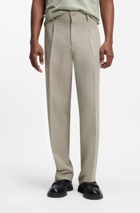 Modern-fit trousers with herringbone weave