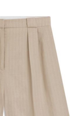 Short coupe d&eacute;contract&eacute;e en coton m&eacute;lang&eacute; &agrave; rayures tennis, Fantaisie