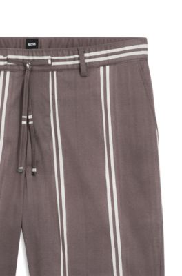 Printed-pattern shorts in stretch cotton, Purple