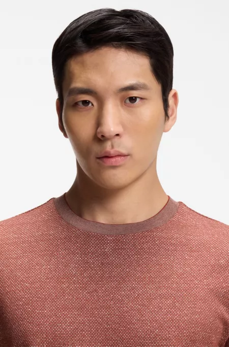 Mouline T-shirt in cotton, linen and silk