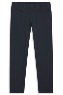 Delaware slim-fit trousers in a cotton blend, Dark Blue