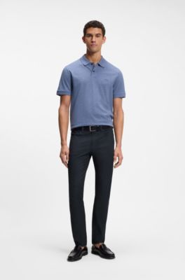 Delaware slim-fit trousers in a cotton blend, Dark Blue