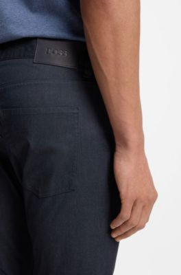 Delaware slim-fit trousers in a cotton blend, Dark Blue