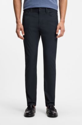 Delaware slim-fit trousers in a cotton blend, Dark Blue