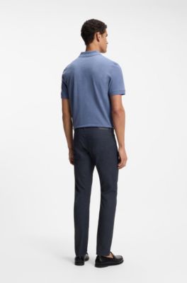 Delaware slim-fit trousers in a cotton blend, Dark Blue
