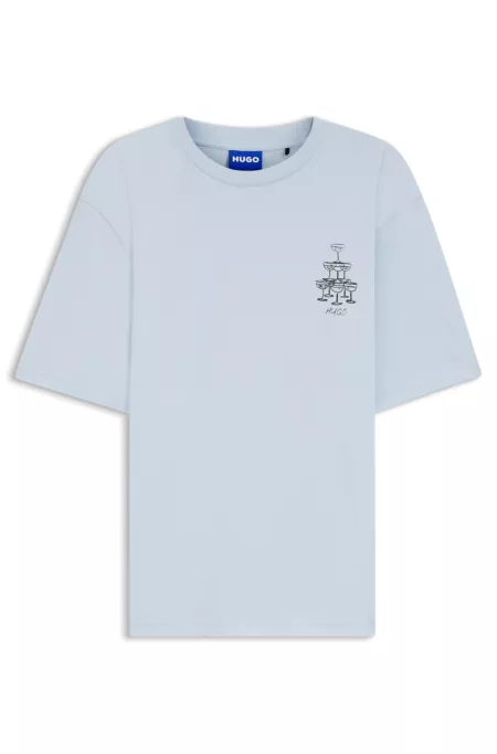 Cotton-jersey T-shirt with printed artwork