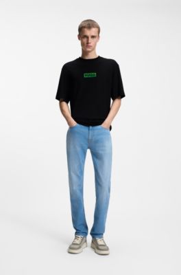 Camiseta de punto de algod&oacute;n con ilustraci&oacute;n estampada, Negro