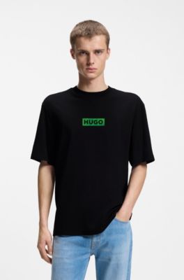 Cotton-jersey T-shirt with printed artwork, Black